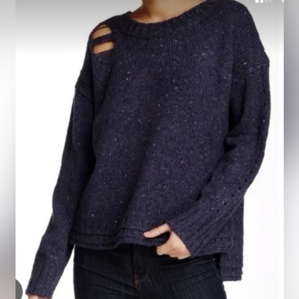 Wildfox "After Party" Distressed Pullover Sweater, M, Excellent